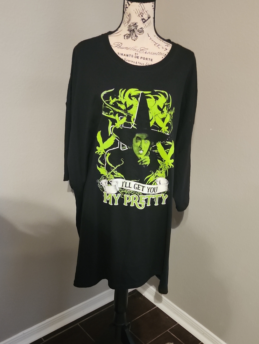 Halloween TShirt Black & Neon Green"I'll Get You My Pretty" 4XL